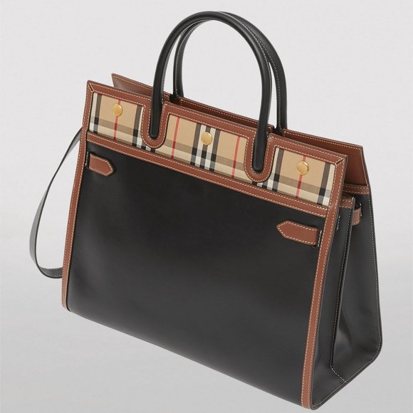 Burburry Mini Title Vintage Check Leather Satchel, New - Picture 2 of 2